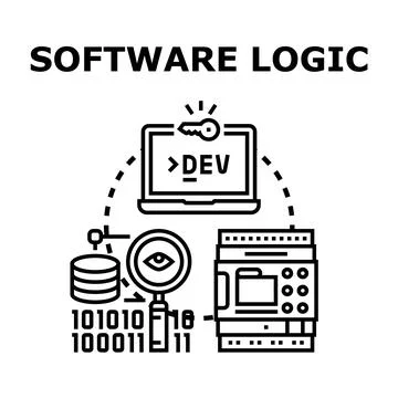 Software logic concept creating development process illustration イラスト素材