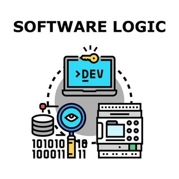 Software logic concept creating development process illustration 库存插图