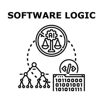 Software logic developing rules and regulations Stock Illustration