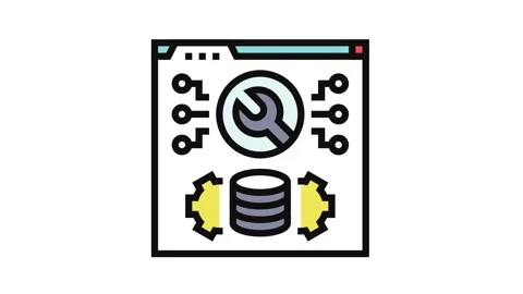 Software maintenance color icon animation Stock Footage 326105291