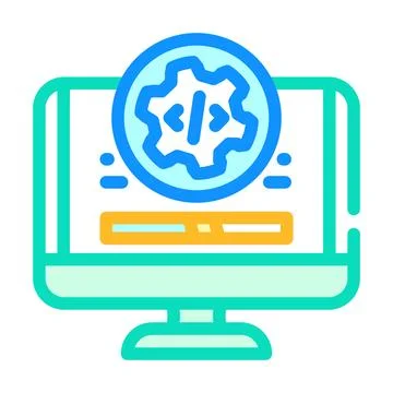 Software maintenance color icon vector illustration 스톡 일러스트