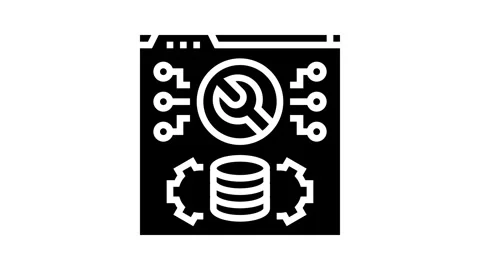 Software maintenance glyph icon animation Stock Footage 326152032