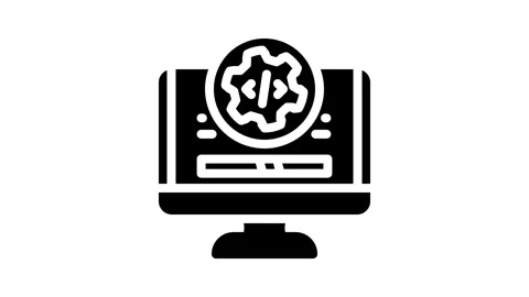 Software maintenance glyph icon animation Stock Footage 326743822