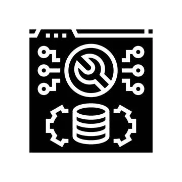 Software maintenance glyph icon vector illustration 스톡 일러스트