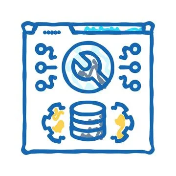 Software maintenance icon doodle illustration 库存插图