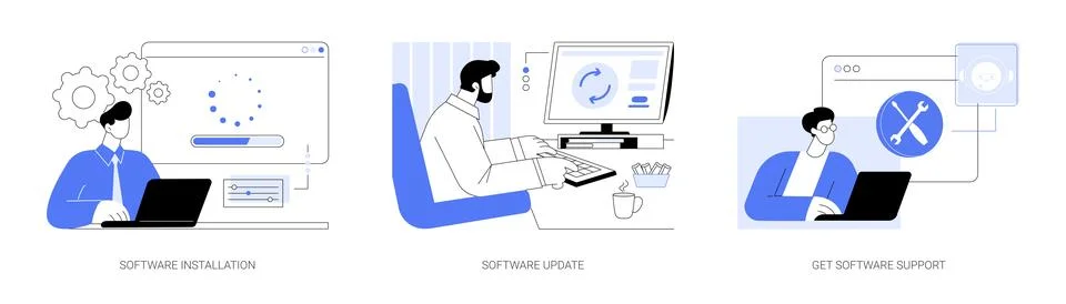 Software maintenance isolated cartoon vector illustrations se Stock Illustration