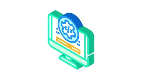 Software maintenance isometric icon animation Stock Footage 327290987
