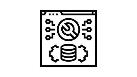 Software maintenance line icon animation Stock Footage 326131380