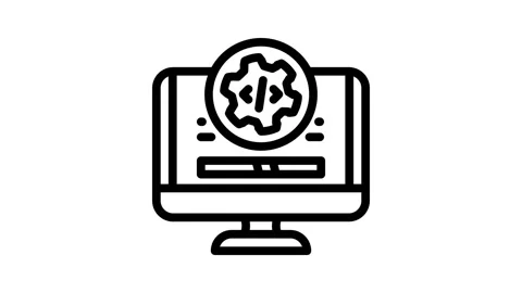 Software maintenance line icon animation Stock Footage 326761428