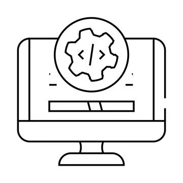 Software maintenance line icon vector illustration Stock-Illustration