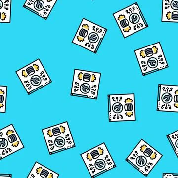 Software maintenance vector seamless pattern Stock Illustration