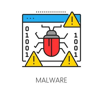 Software malware program code line icon or sign Illustrazione stock