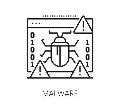 Software malware program code line icon 스톡 일러스트