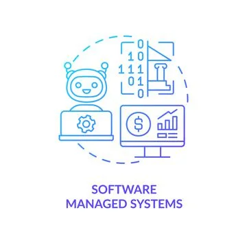 Software managed systems blue gradient concept icon 스톡 일러스트