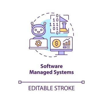 Software managed systems concept icon Illustrazione stock