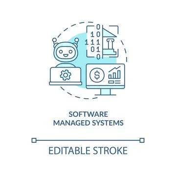 Software managed systems turquoise concept icon Illustrazione stock
