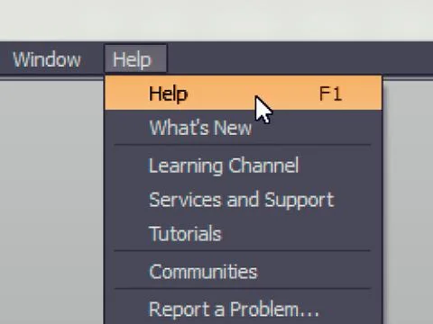 Software menu item with help (f1) command Stock Illustration