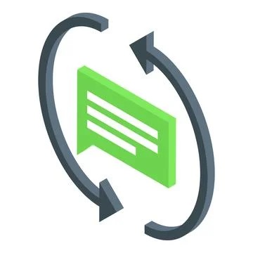 Software message icon isometric vector. Api code Stock Illustration