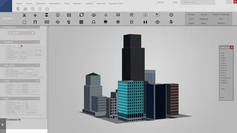 Software mock up of 3D buildings for architecture Video stock 123409930