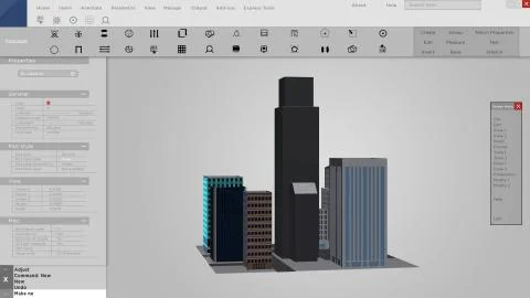 Software mock up of 3D buildings for architecture イラスト素材