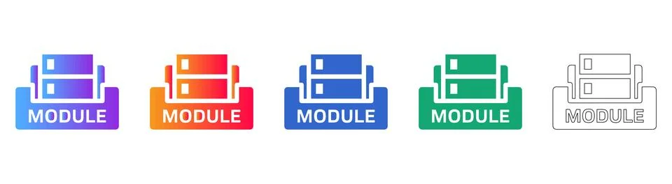 Software Module Architecture Icon Set Ilustração Stock