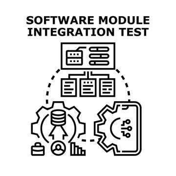 Software module integration test development concept Stock Illustration