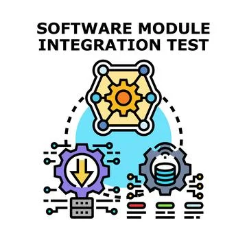 Software module integration test process development Stockillustratie