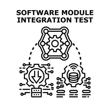 Software module integration test process development 库存插图