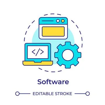 Software multi color concept icon Stock Illustration