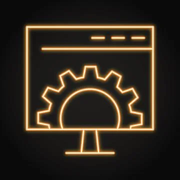 Software neon icon in line style 스톡 일러스트