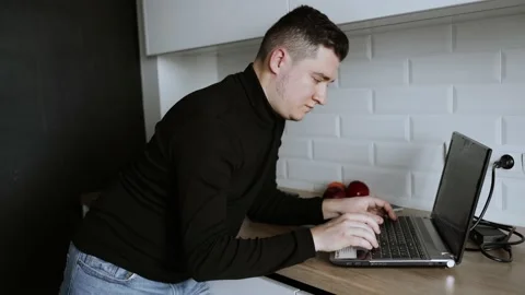 Software Online Network Developer. Senior Coder Programming. Work at home Stock Footage 148524762