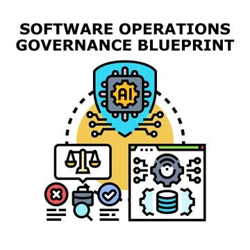Software operations governance blueprint for digital systems Stock Illustration