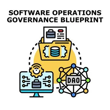 Software operations governance blueprint planning concept Stockillustratie