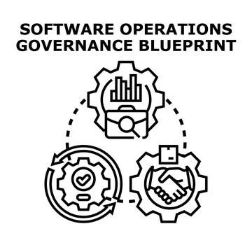 Software operations governance blueprint planning and strategy Stock Illustration