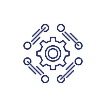 Software or api line icon on white Stock Illustration