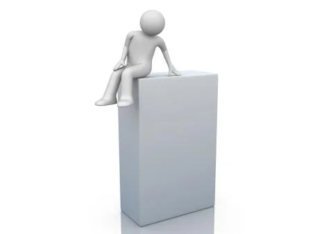 Software package (3d characters isolated on white background series) Stock Illustration