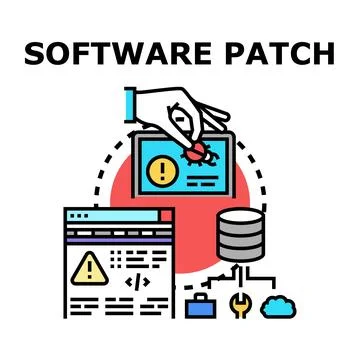Software patch concept fixing bugs and updating development イラスト素材