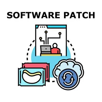 Software patch concept updating developing computer program 库存插图