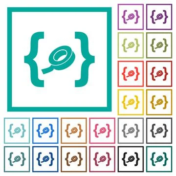 Software patch flat color icons with quadrant frames 스톡 일러스트
