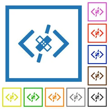 Software patch flat framed icons Illustrazione stock