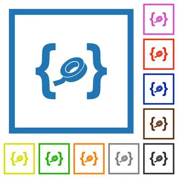 Software patch flat framed icons 스톡 일러스트