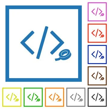 Software patch flat framed icons Stock Illustration