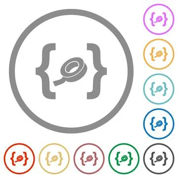 Software patch flat icons with outlines 스톡 일러스트