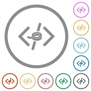 Software patch flat icons with outlines Illustrazione stock