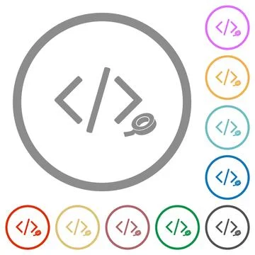 Software patch flat icons with outlines 스톡 일러스트