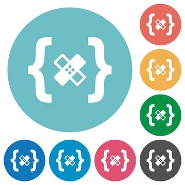 Software patch flat round icons Stock Illustration