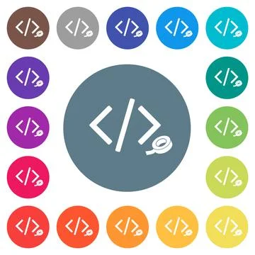 Software patch flat white icons on round color backgrounds Illustrazione stock