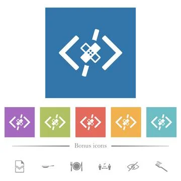 Software patch flat white icons in square backgrounds 스톡 일러스트