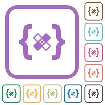 Software patch simple icons Illustrazione stock