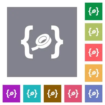 Software patch square flat icons Stock Illustration